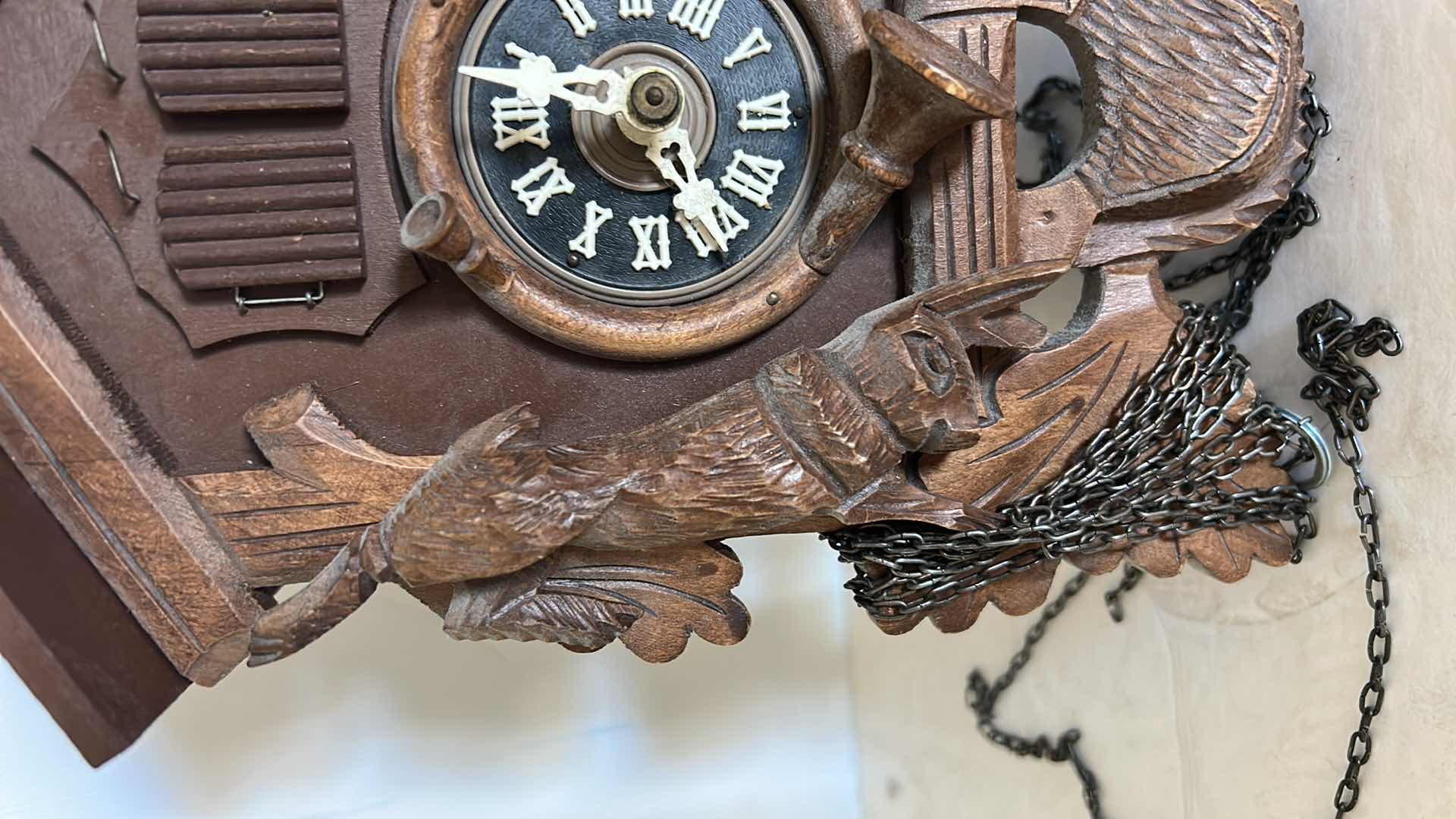 Photo 9 of VINTAGE COO COO CLOCK ( NEEDS GLUING) IN WICKER BASKET