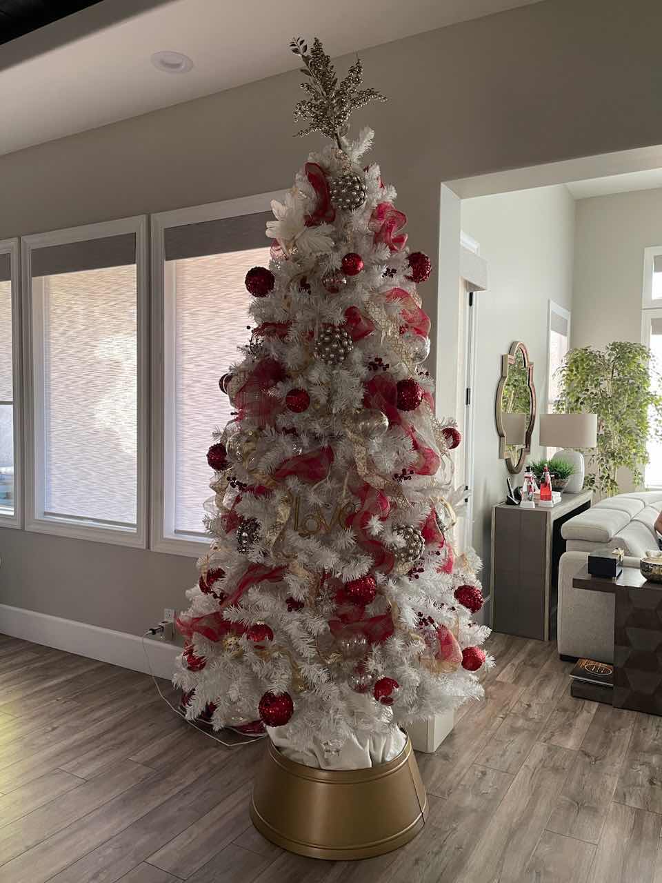 Photo 3 of 7’ WARM PRELIT WHITE CHRISTMAS TREE WITH STORAGE BAG