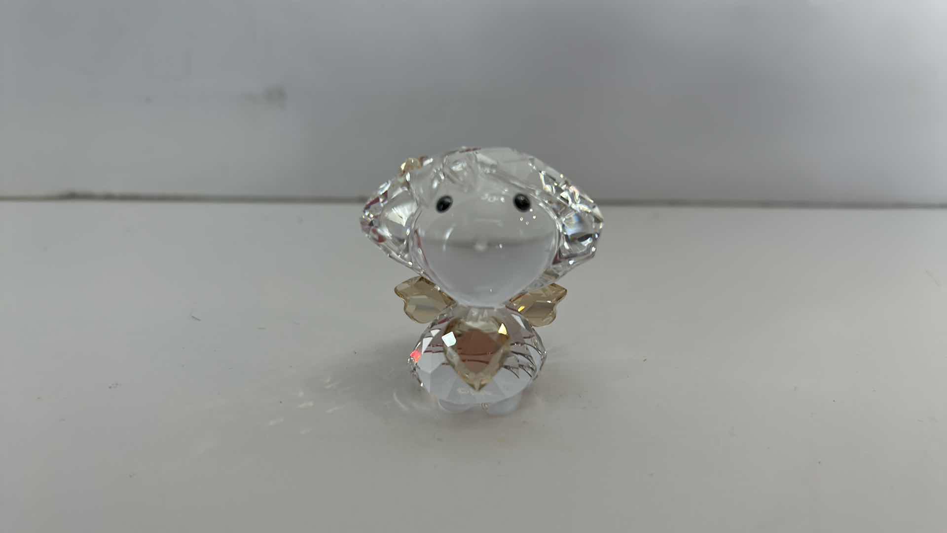 Photo 5 of TINY SWAROVSKI CRYSTAL ANGEL WITH GOLD HEART $90 ON EBAY