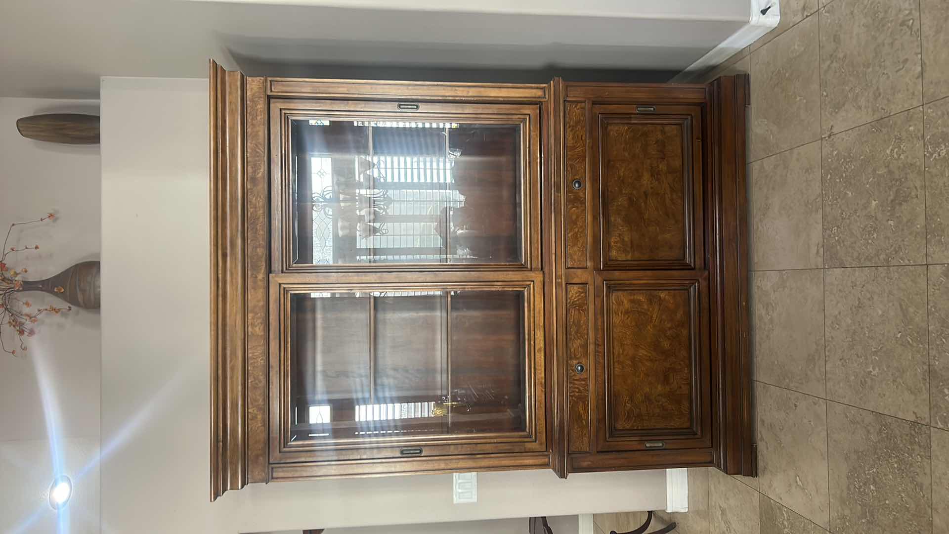 Photo 2 of ETHAN ALLEN TOWNHOUSE CHINA HUTCH  
68“ x 19 1/2“ x 87”