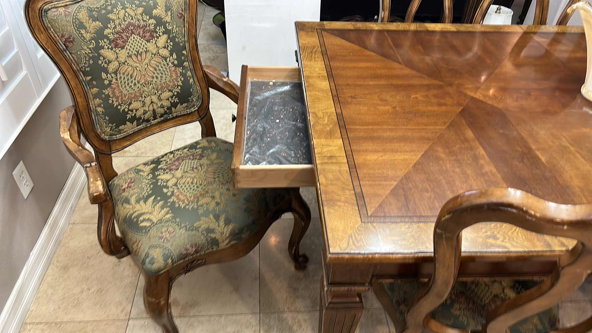 Photo 14 of ETHAN ALLEN RECTANGLE DINING TABLE 46” x 72” x 30” SERIAL NO 67514 $1499 CHAIRS $2741 - HAS TWO LEAFS