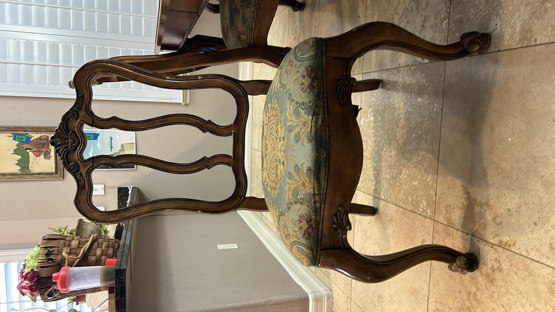 Photo 8 of ETHAN ALLEN RECTANGLE DINING TABLE 46” x 72” x 30” SERIAL NO 67514 $1499 CHAIRS $2741 - HAS TWO LEAFS