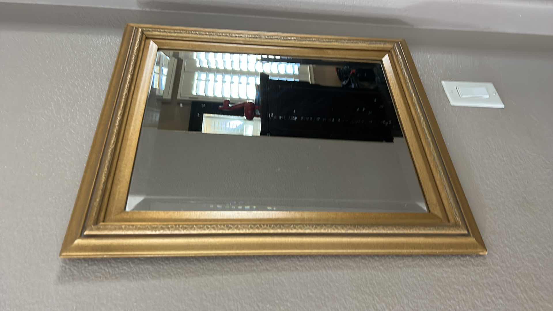 Photo 3 of WALL DECOR - BEVELED MIRROR IN GOLD FRAME 21 1/2” x 25 1/2”
