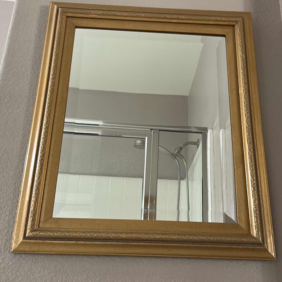 Photo 1 of WALL DECOR - BEVELED MIRROR IN GOLD FRAME 21 1/2” x 25 1/2”