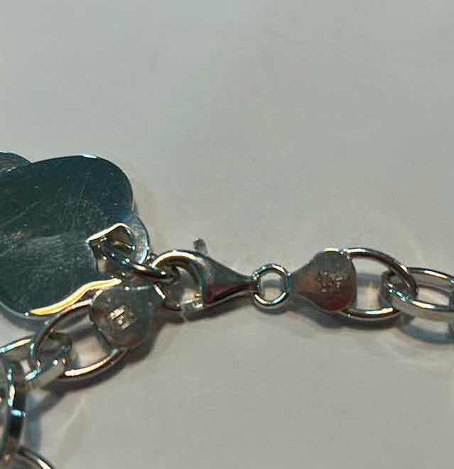 Photo 4 of FINE JEWELRY- 2 .925 STERLING SILVER MADE IN ITALY BRACELETS WITH HEART PENDANTS