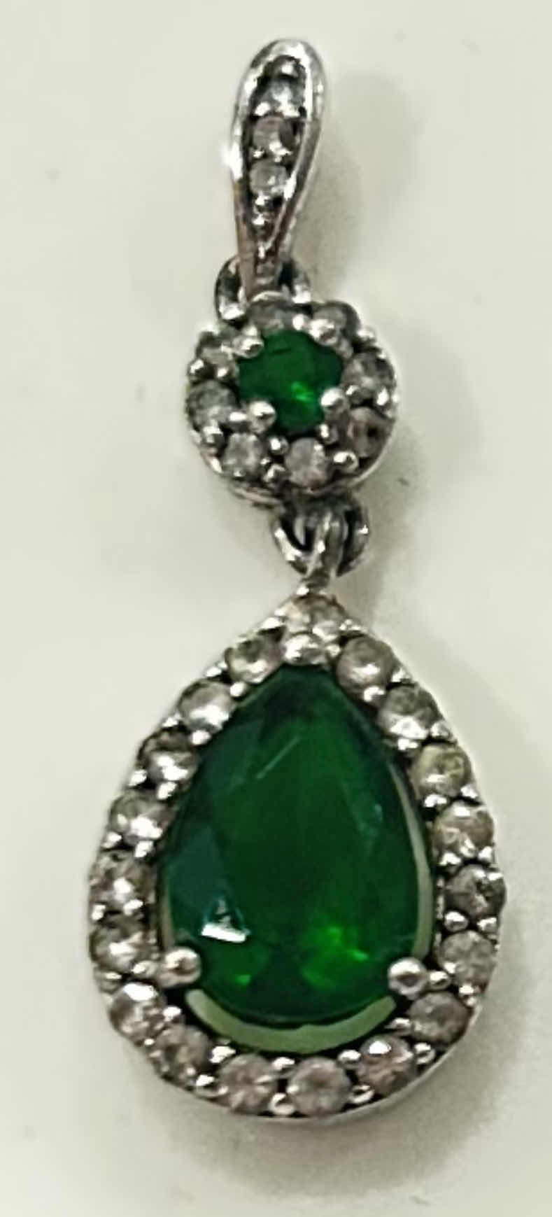 Photo 1 of FINE JEWELRY- .925 STERLING SILVER PENDANT WITH SMALL EMERALDS