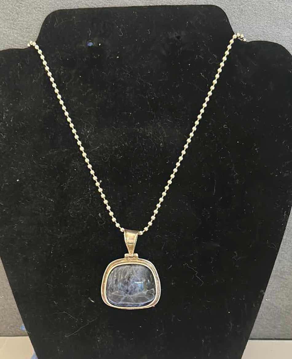 Photo 1 of FINE JEWELRY- .925 STERLING SILVER SILPADA PENDANT (1.25”) WITH DEEP BLUE SODALITE STONE AND CHAIN