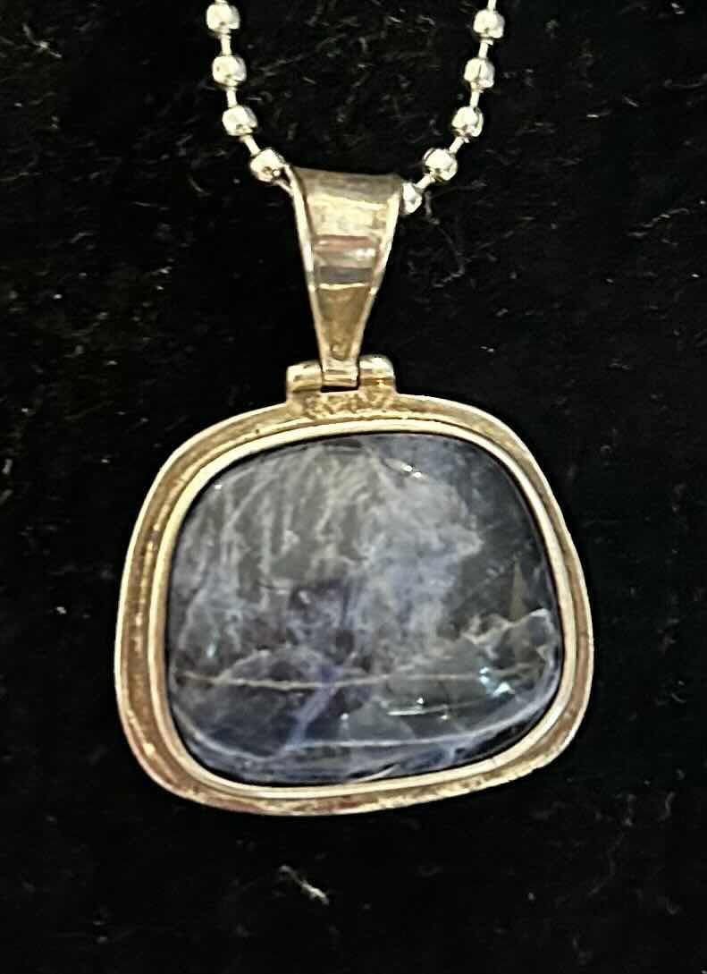 Photo 6 of FINE JEWELRY- .925 STERLING SILVER SILPADA PENDANT (1.25”) WITH DEEP BLUE SODALITE STONE AND CHAIN