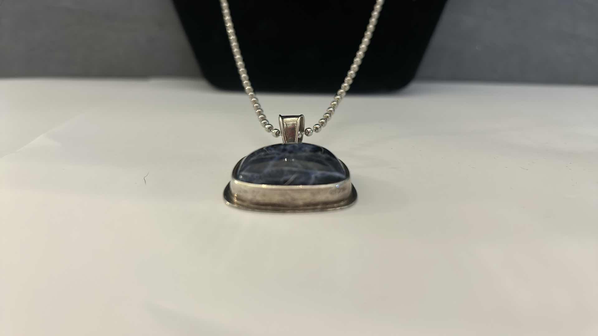 Photo 5 of FINE JEWELRY- .925 STERLING SILVER SILPADA PENDANT (1.25”) WITH DEEP BLUE SODALITE STONE AND CHAIN