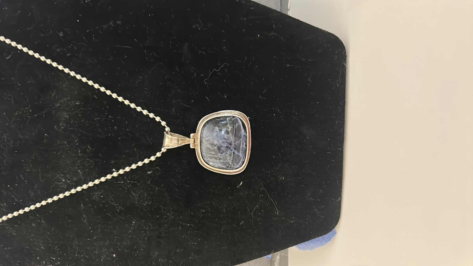 Photo 2 of FINE JEWELRY- .925 STERLING SILVER SILPADA PENDANT (1.25”) WITH DEEP BLUE SODALITE STONE AND CHAIN