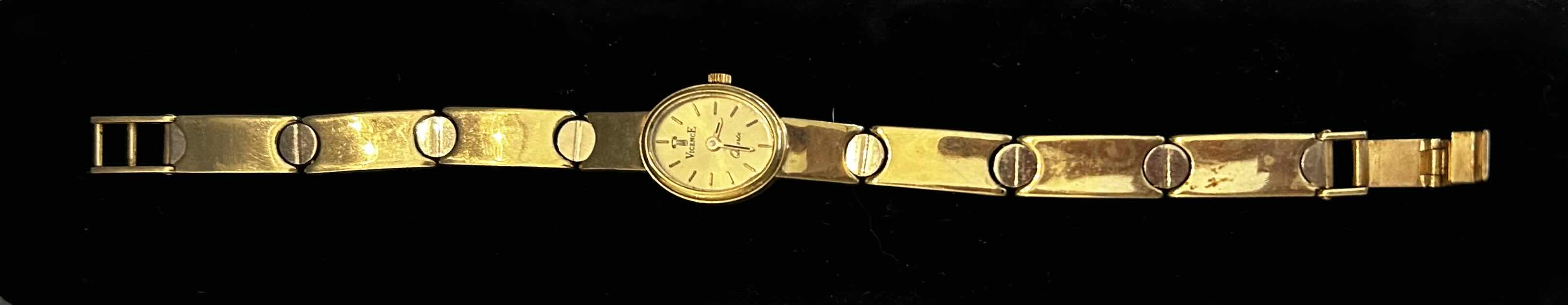 Photo 2 of SOLID 14K GOLD MADE IN ITALY QUARTZ WATCH WITH SOLID 14K BRACELET WATCH BAND