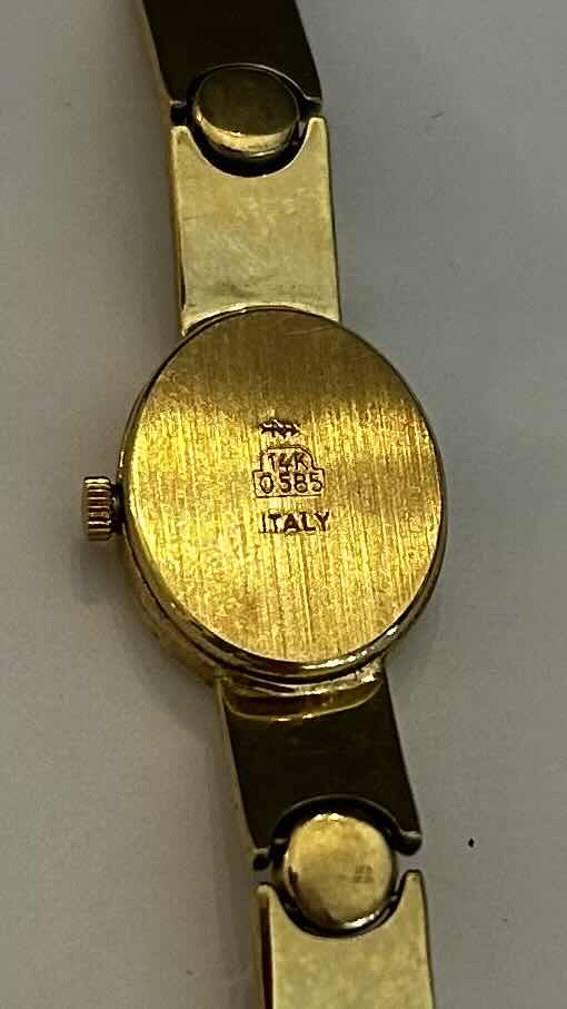 Photo 5 of SOLID 14K GOLD MADE IN ITALY QUARTZ WATCH WITH SOLID 14K BRACELET WATCH BAND