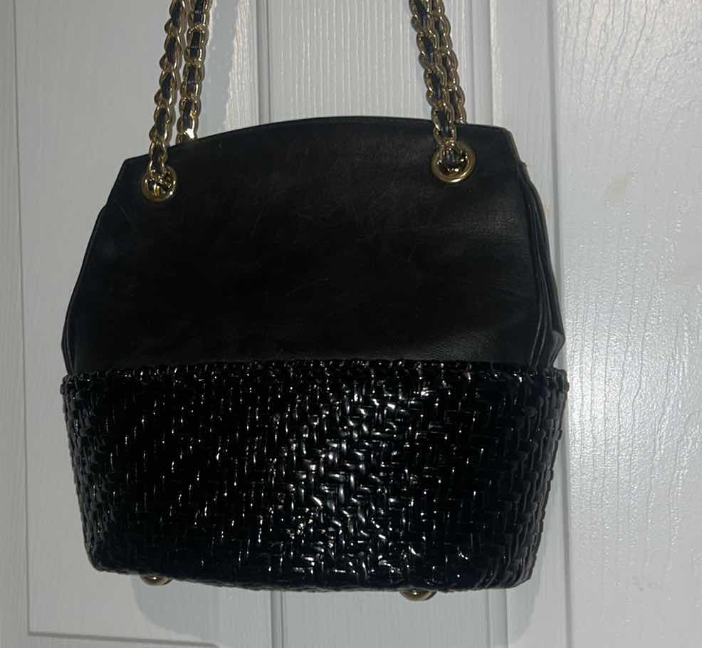 Photo 2 of BLACK PURSE WITH GOLD CHAIN