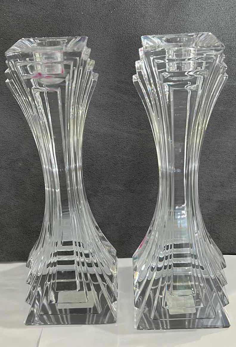 Photo 9 of MIKASA CRYSTAL 10” PAIR CANDLE HOLDERS WITH BOX $75