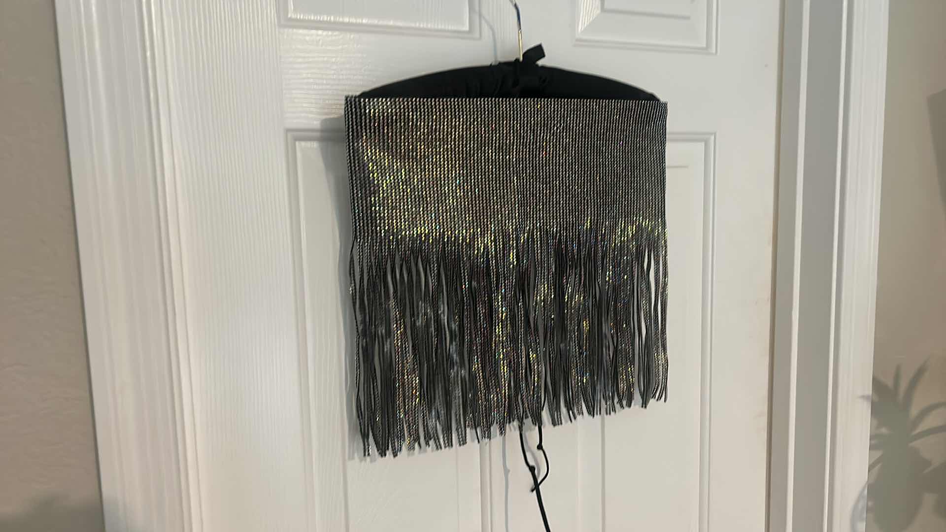 Photo 5 of NWT WOMENSWEAR BLACK FRINGE TIE MINI $69.90 SIZE MED