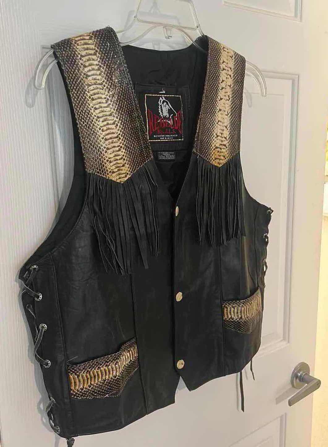 Photo 2 of LEATHER AND SNAKESKIN VEST M/L