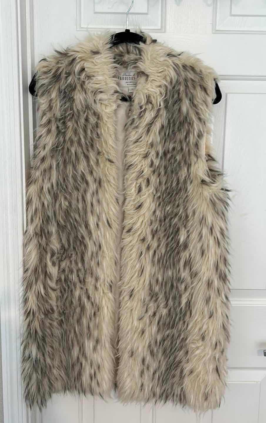 Photo 1 of DONNA SALYERS FABULOUS FURS 100% FAUX FUR LONG VEST SIZE MED