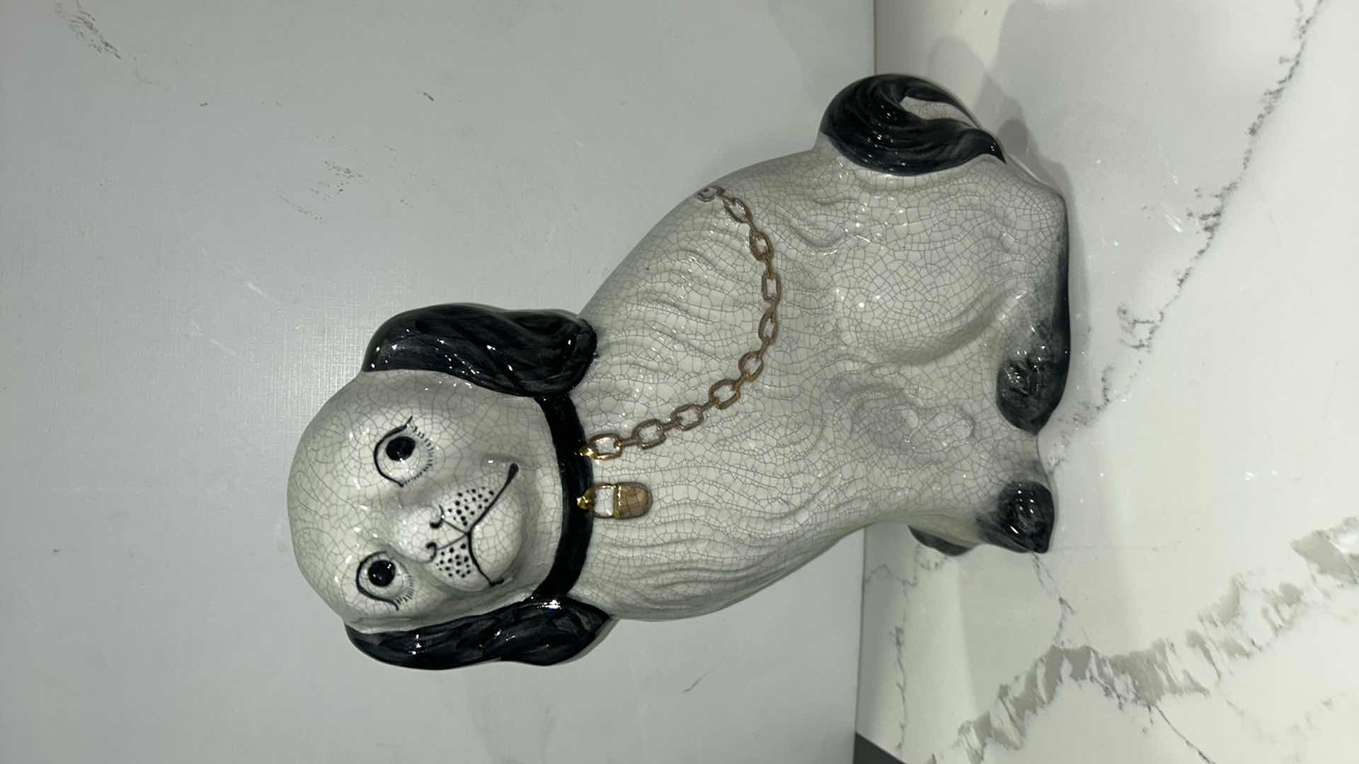 Photo 4 of 2 PORCELAIN DOG FIGURINES TALLEST 12”