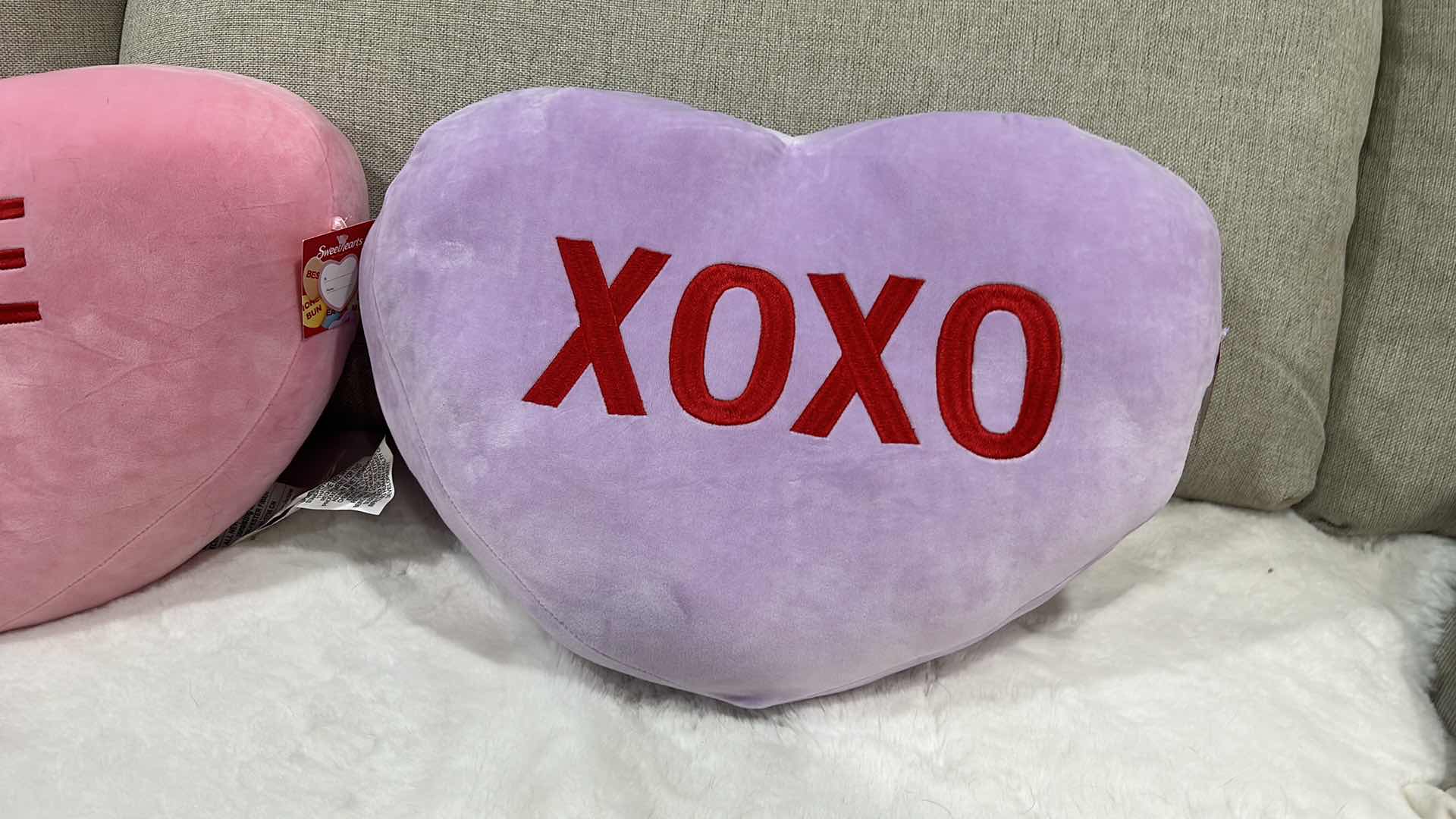 Photo 2 of TWO NEW SUPER SOFT SQUISHY SWEETHEART PILLOWS 22” x 15”