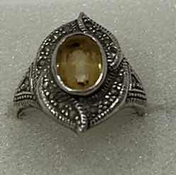 Photo 7 of FINE JEWELRY- .925 STERLING SILVER RING WITH GEMSTONE SIZE 7.5