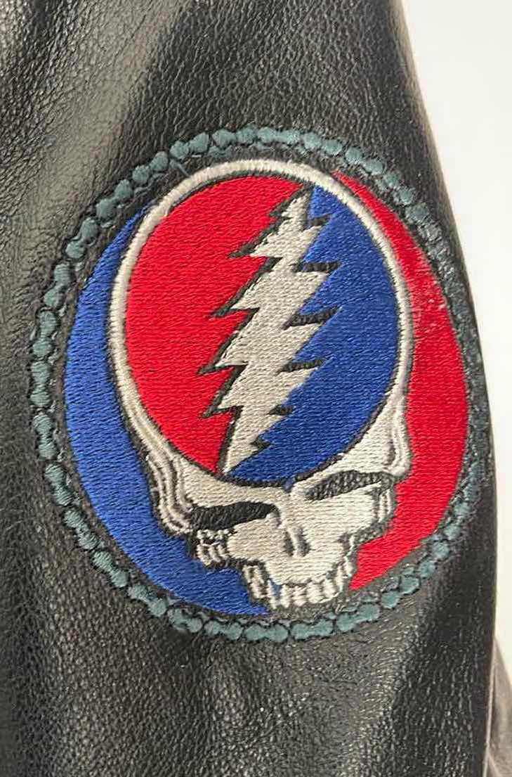 Photo 5 of NWT GRATEFUL DEAD BLACK LEATHER BOMBER JACKET WITH PATCHES SIZE 48