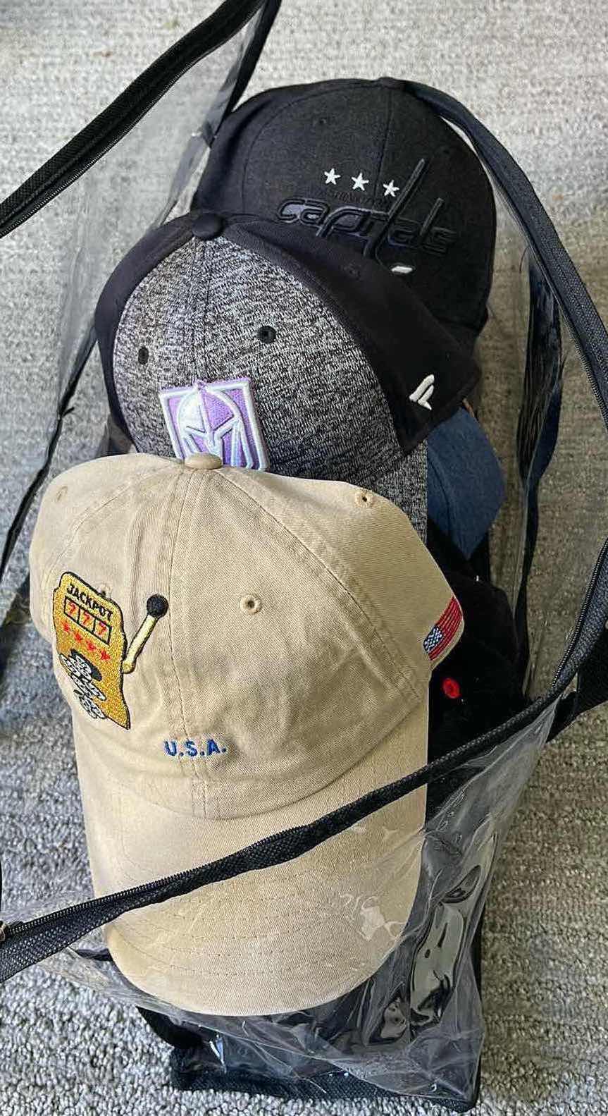 Photo 3 of ASSORTED SPORTS/TRUCKER CAPS WITH STORAGE CASE #2