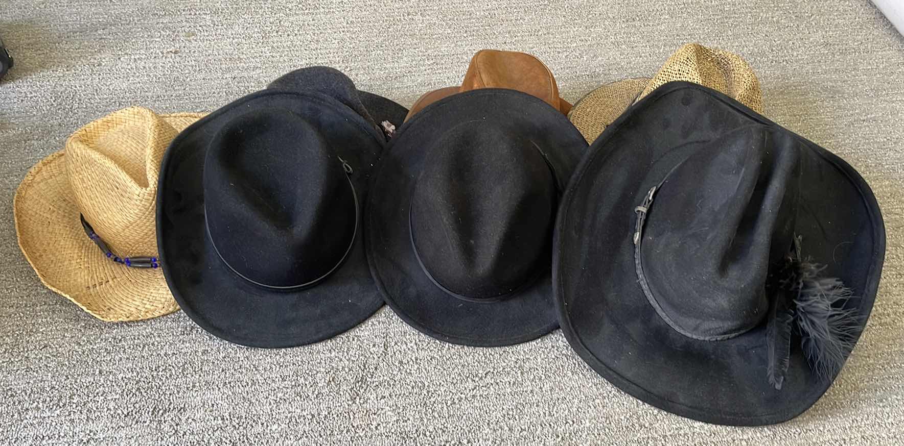 Photo 1 of ASSORTED VINTAGE BRIMMED HATS SIZE LARGE