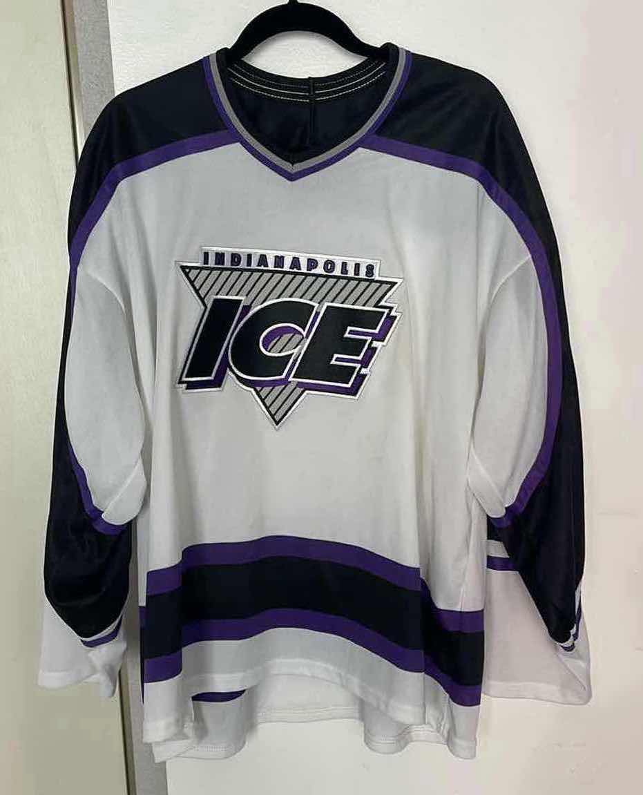 Photo 1 of NHL INDIANAPOLIS ICE PURPLE JERSEY BAUER SIZE XL