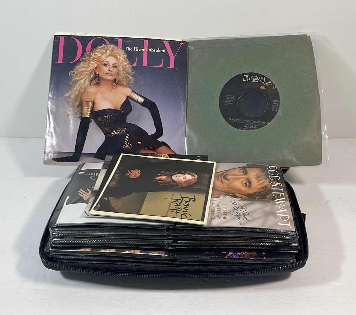 Photo 1 of MUSIC CDS VARIOUS, CARRY CASE & (2) 45 RECODRS