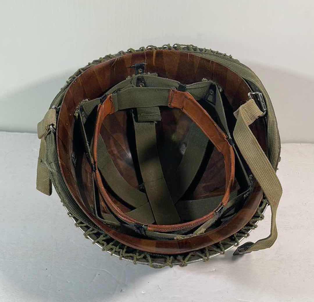 Photo 3 of VINTAGE WWII INFANTRY HELMET H7” WITH NETTING AND BORN TO KILL PATCH