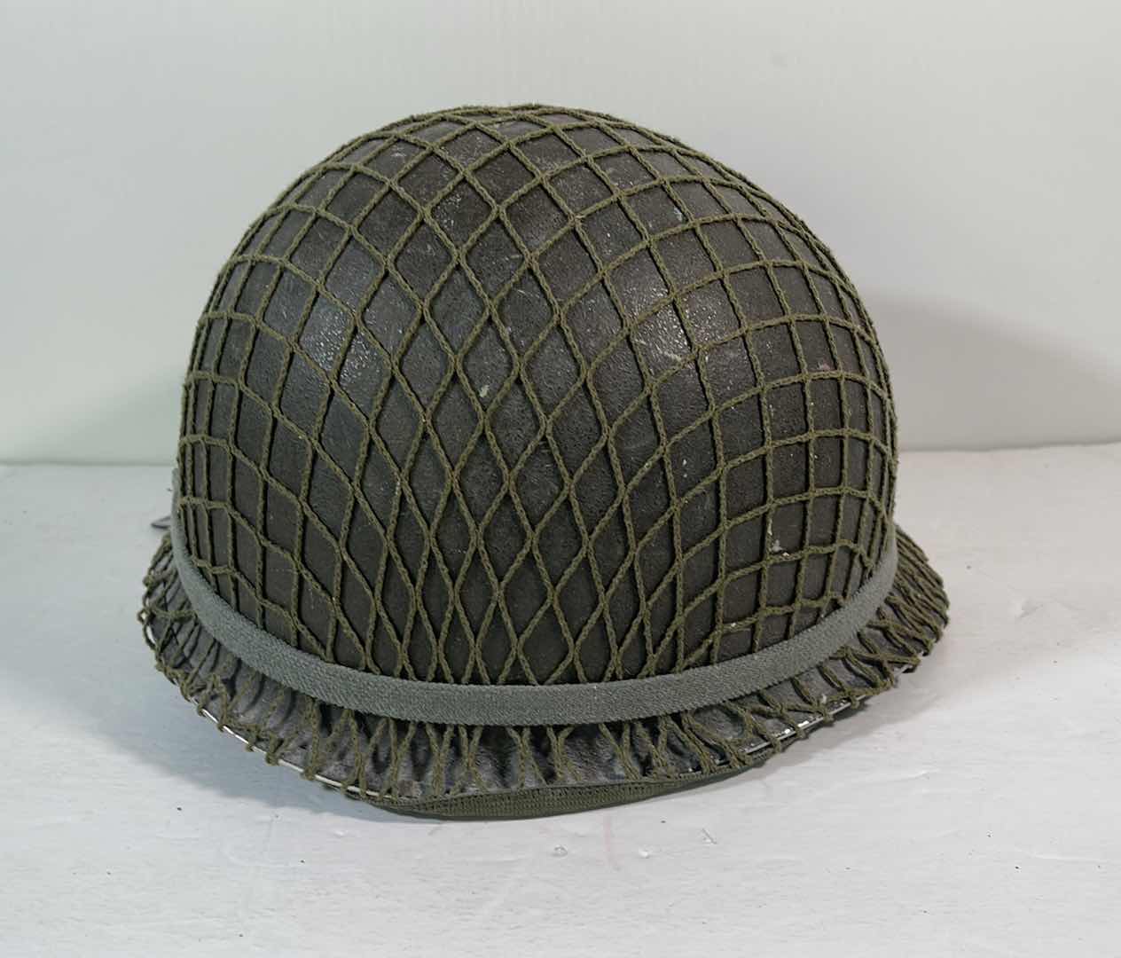 Photo 2 of VINTAGE WWII INFANTRY HELMET H7” WITH NETTING AND BORN TO KILL PATCH
