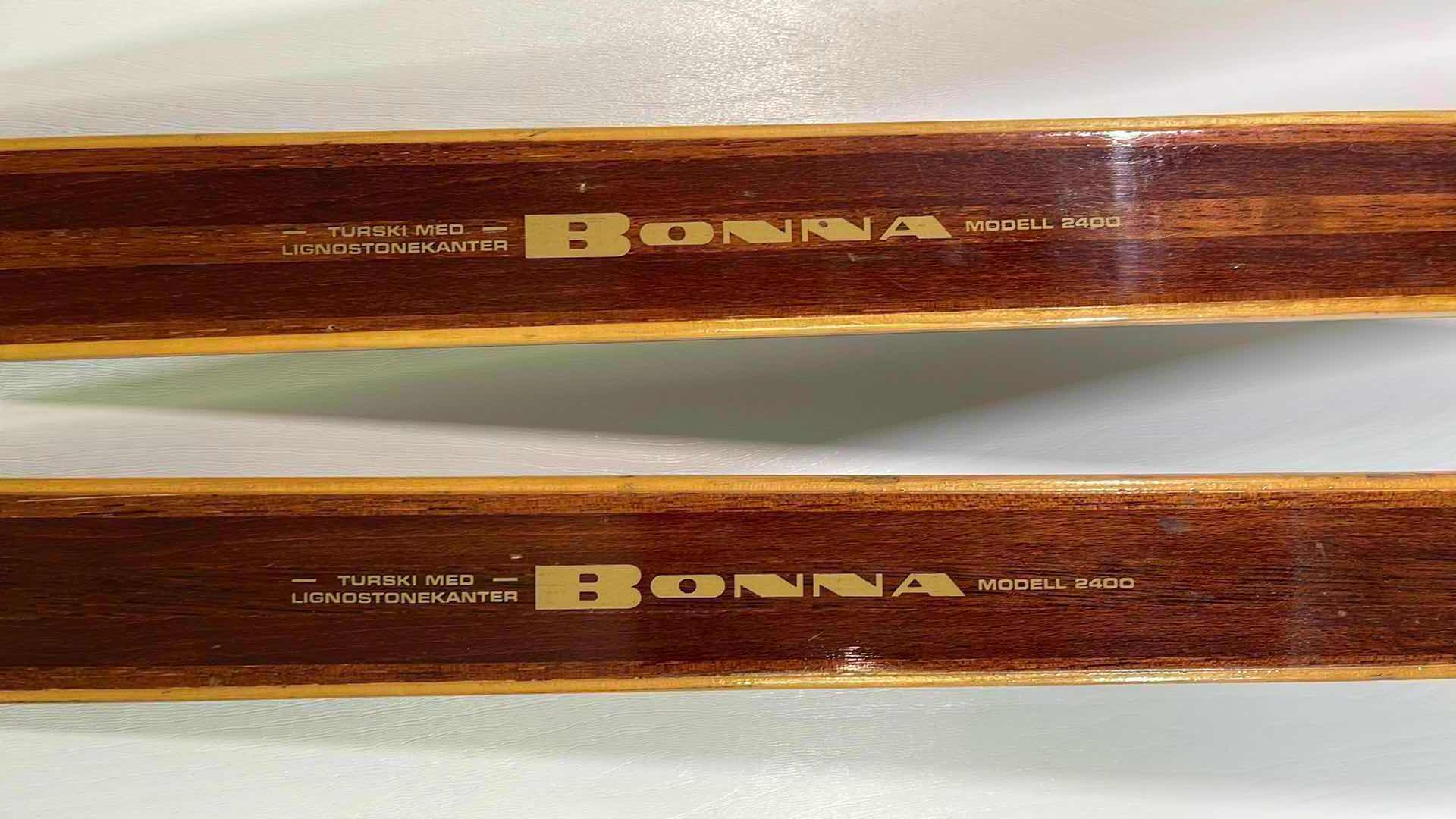 Photo 2 of BONNA MODEL 2400 NORDIC CROSS CONTRY SKIS H81” WITH TROLL BINDING