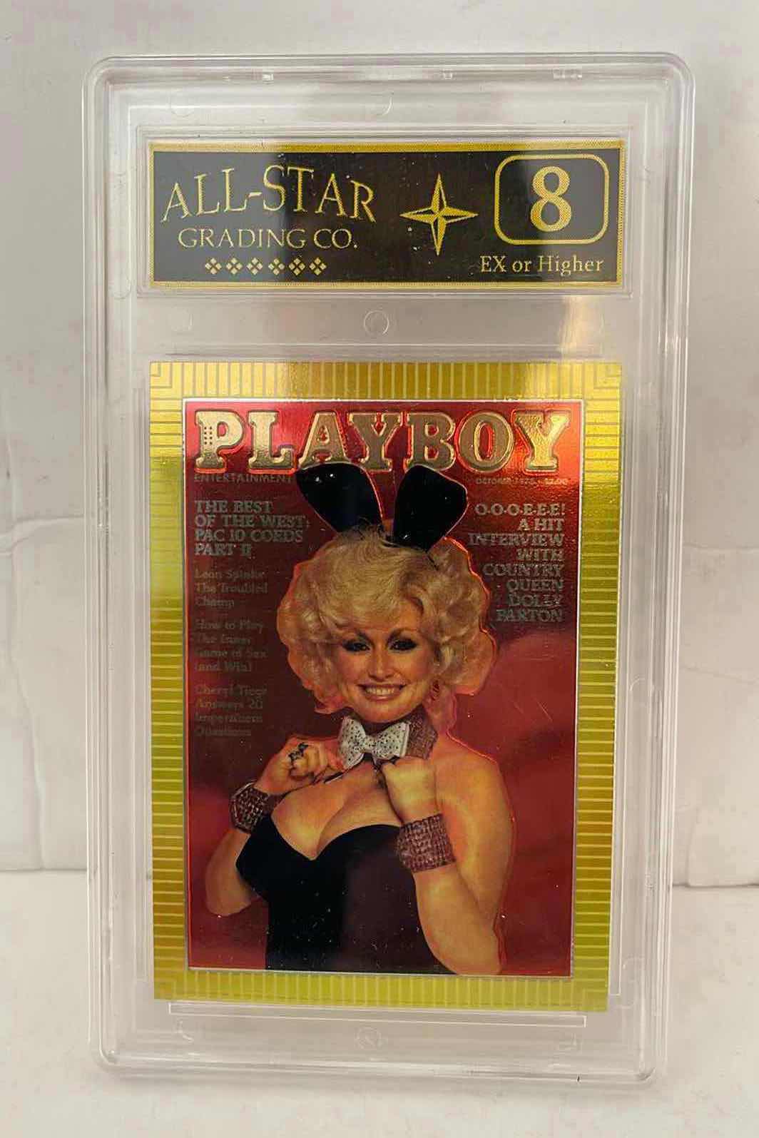 Photo 1 of DOLLY PARTON PLAYBOY TRADING CARD ALL-STAR GRADED 8