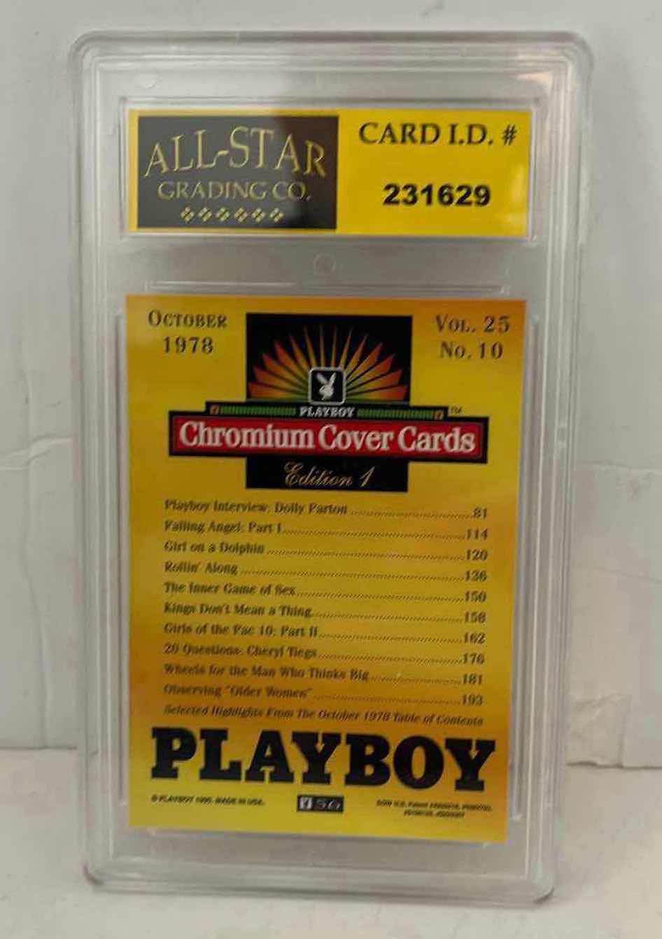 Photo 2 of DOLLY PARTON PLAYBOY TRADING CARD ALL-STAR GRADED 8