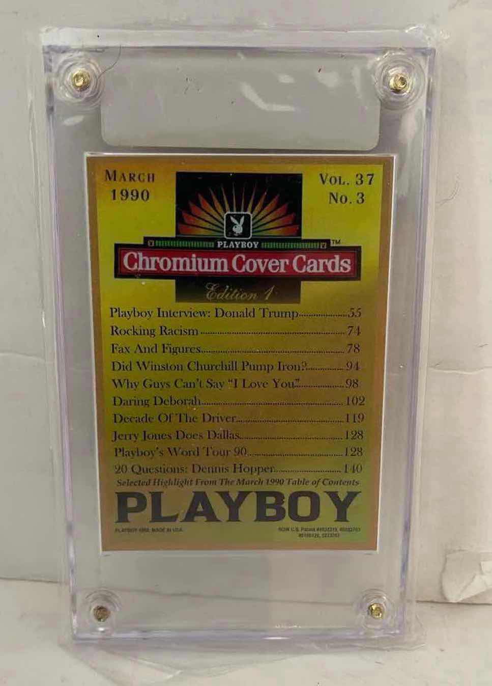 Photo 2 of DONALD TRUMP PLAYBOY TRADING CARD IN ACRYLIC HOLDER