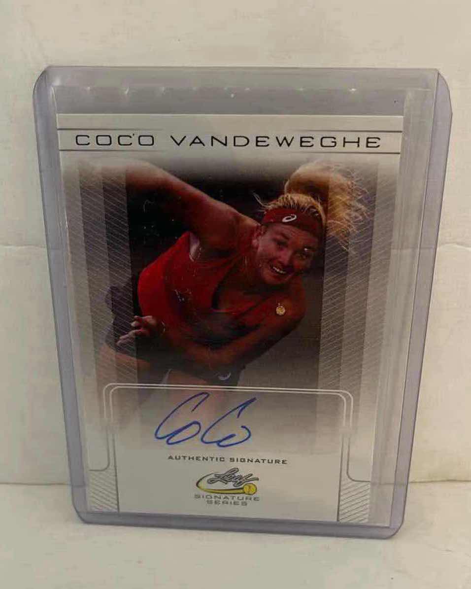 Photo 1 of COCO VANDEWEGHE SIGNED LEAF AUTO TRADING CARD