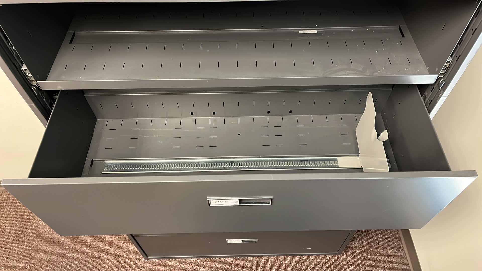 Photo 5 of STEELCASE BROADSIDES 5 DRAWER GRAY METAL LATERAL FILE CABINET 42” X 18” H64.5”