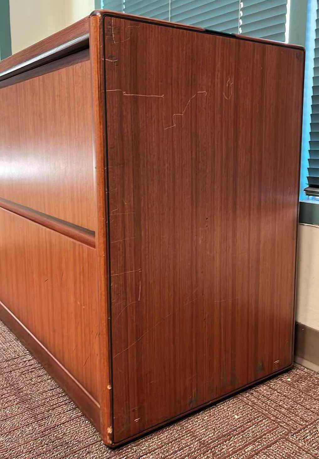 Photo 3 of STEELCASE MAHOGANY SOLID WOOD 2 DRAWER LATERAL FILE CABINET 45” X 20” H29.5”