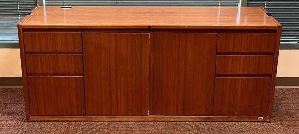 Photo 1 of STEELCASE MAHOGANY SOLID WOOD 6 DRAWER 2 DOOR  CABINET 70” X 20” H29”