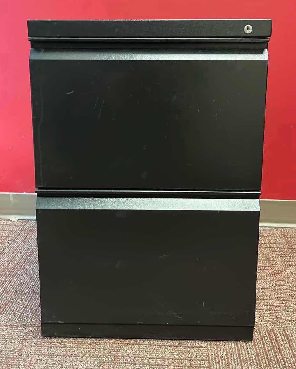 Photo 2 of MERIDIAN BLACK METAL FILE CABINET 18” X 22” 26.75”