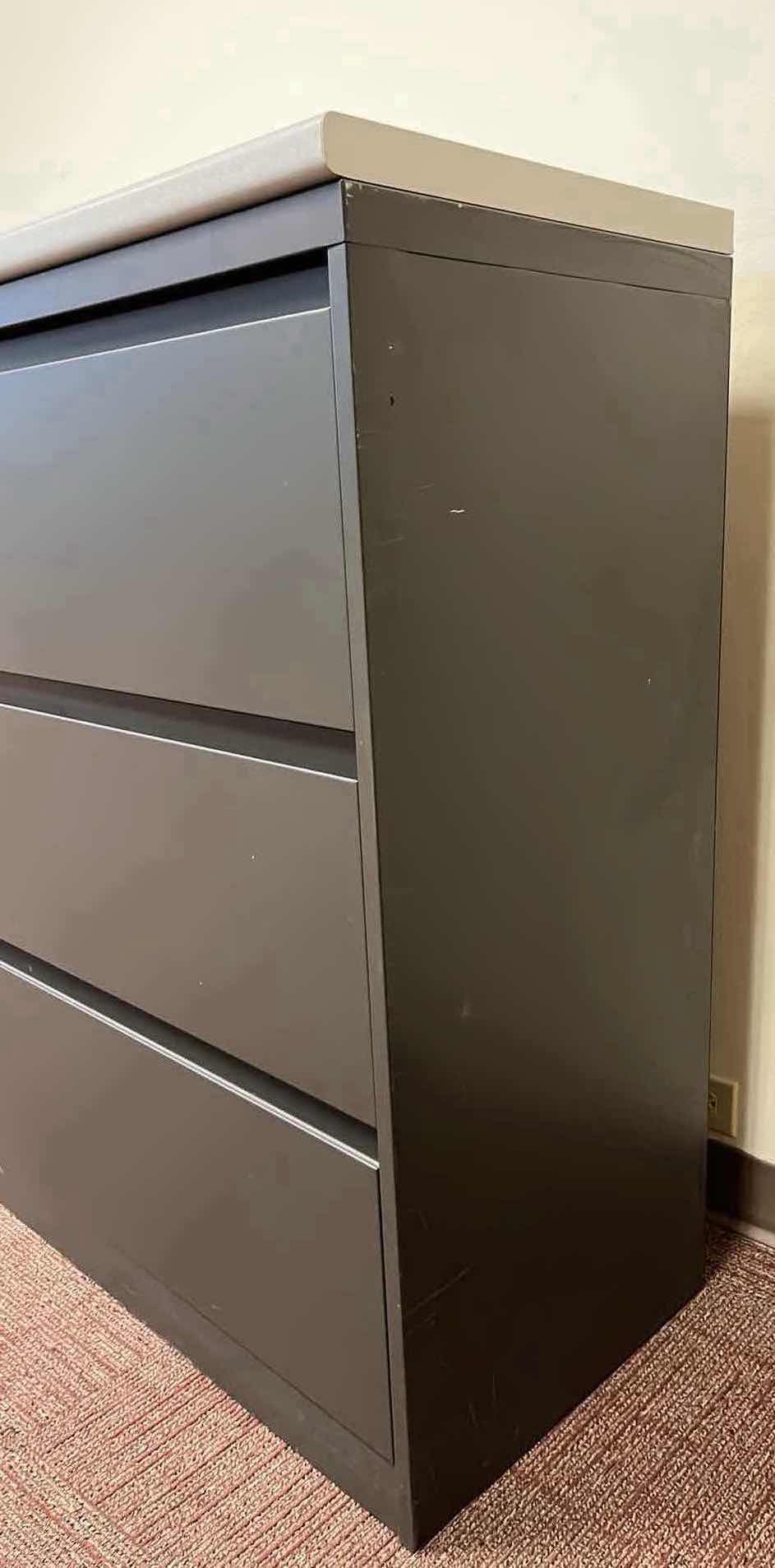 Photo 4 of STEELCASE GRAY METAL LATERAL FILE CABINET W REMOVABLE COUNTER TOP 42” X 18.75” H43”