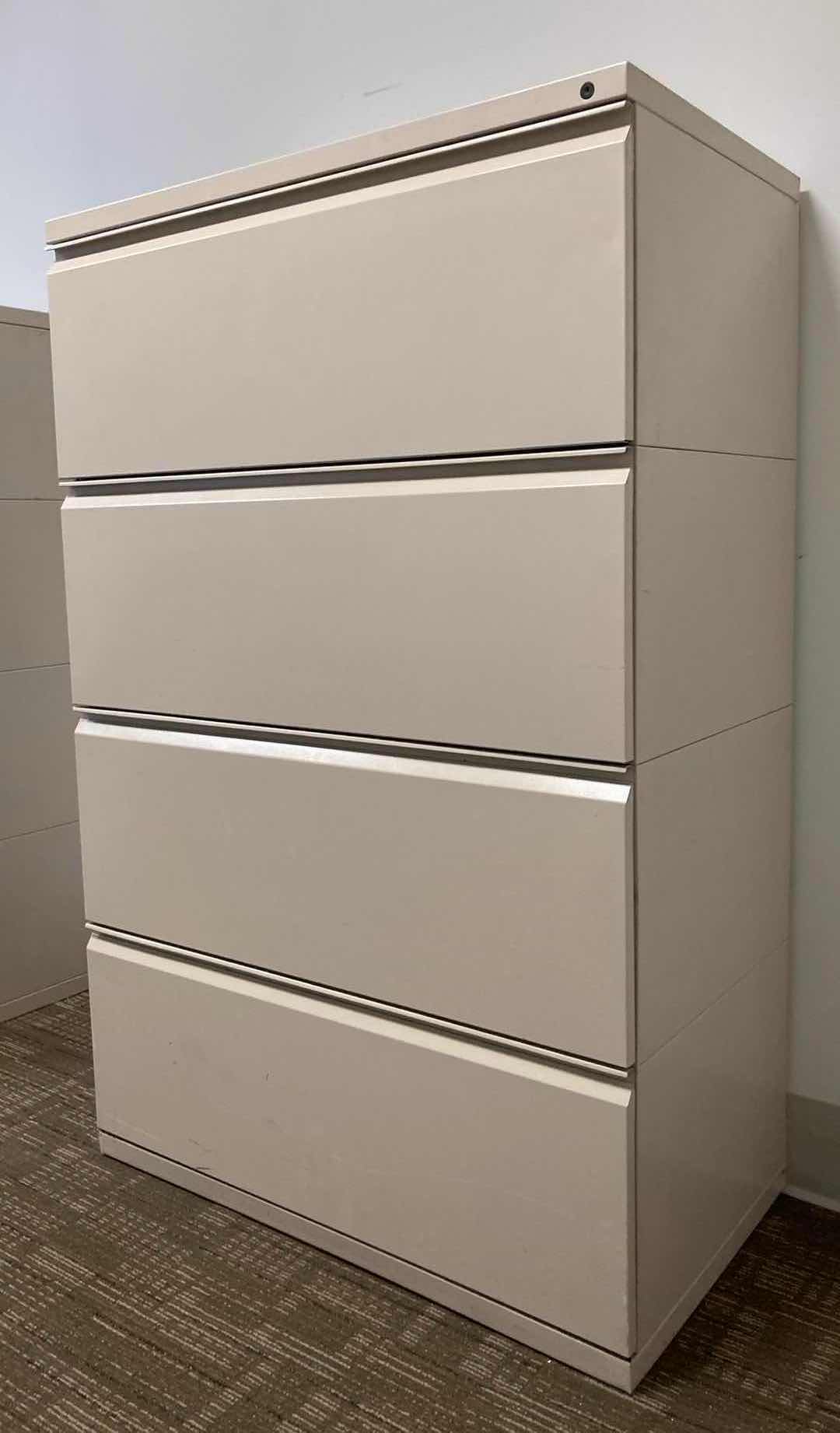 Photo 4 of HERMAN MILLER BEIGE 4 DRAWER LATERAL FILING CABINET 36” X 20” H55”