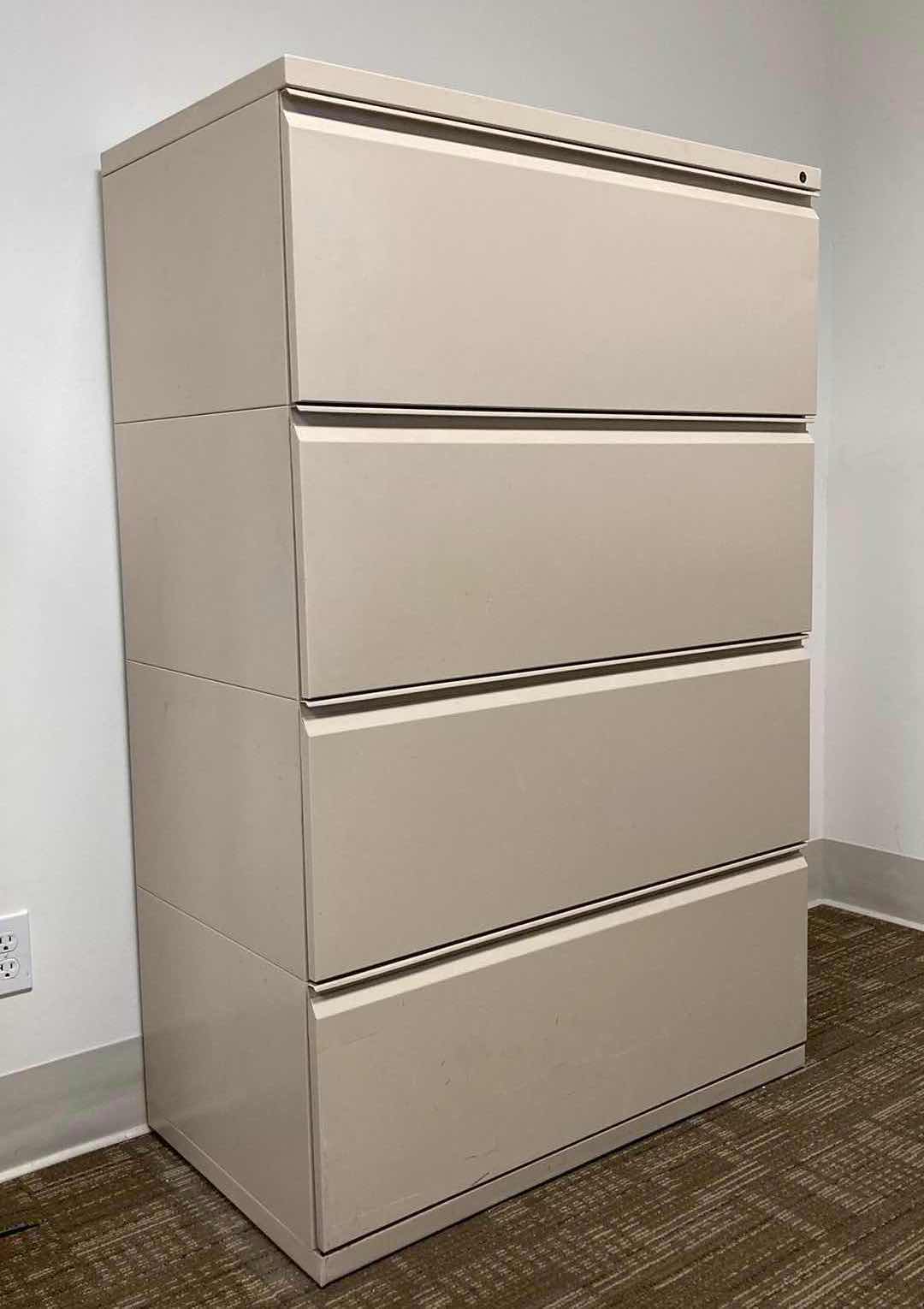 Photo 3 of HERMAN MILLER BEIGE 4 DRAWER LATERAL FILING CABINET 36” X 20” H55”
