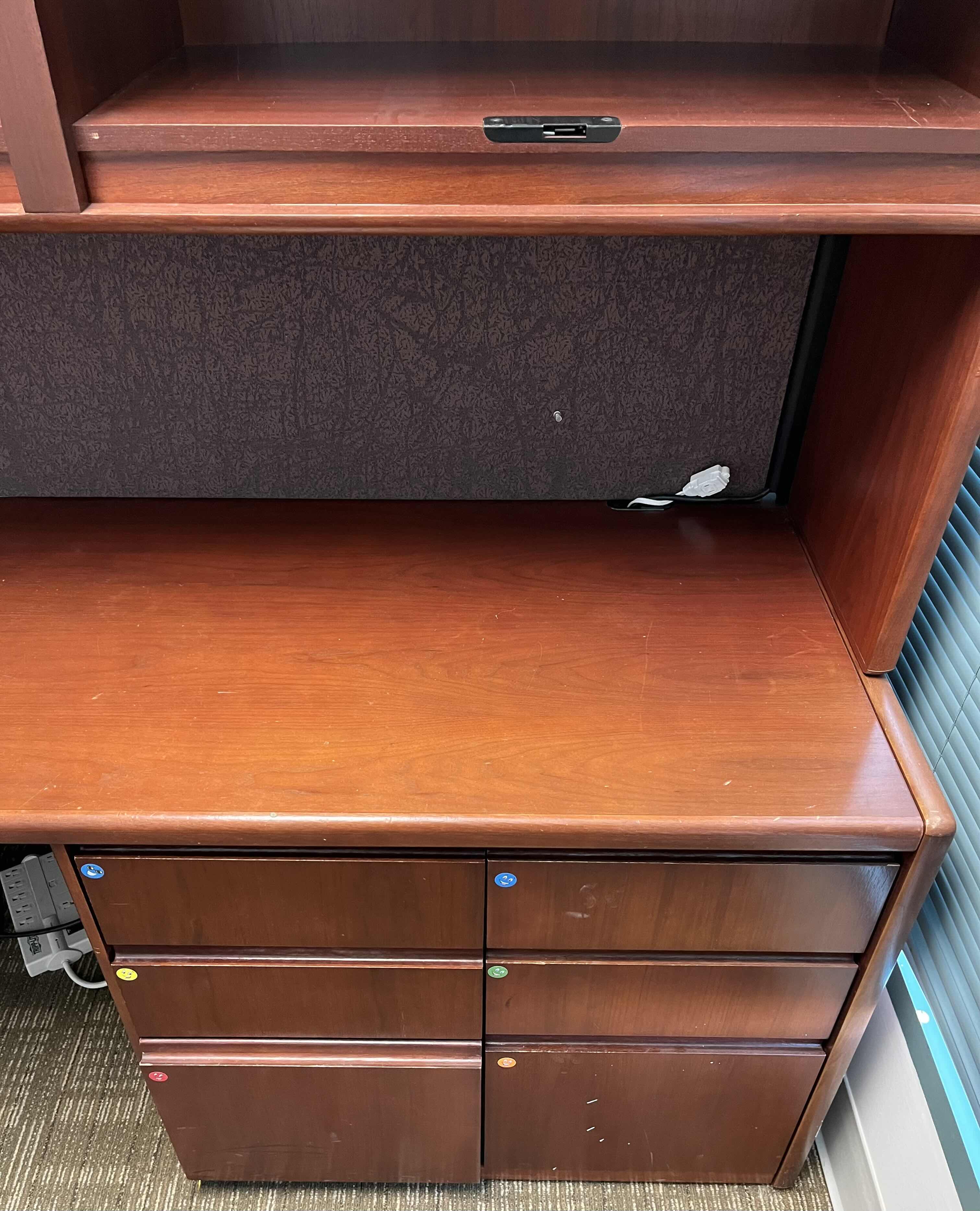 Photo 5 of STEELCASE MAHOGANY SOLID WOOD 2 DRAWER LATERAL FILE CABINET 45” X 20” H29.5”
