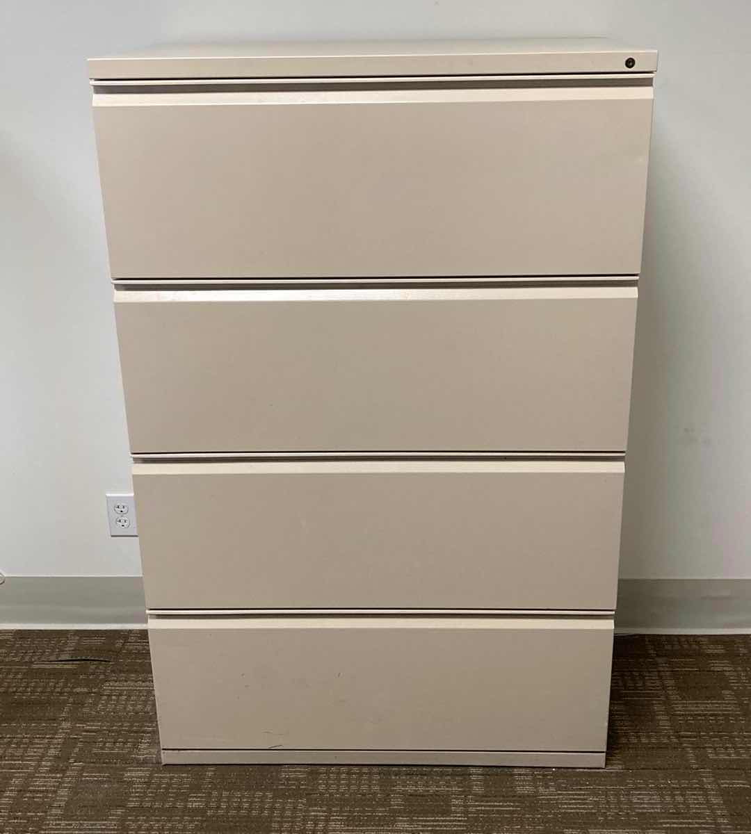 Photo 2 of HERMAN MILLER BEIGE 4 DRAWER LATERAL FILING CABINET 36” X 20” H55”