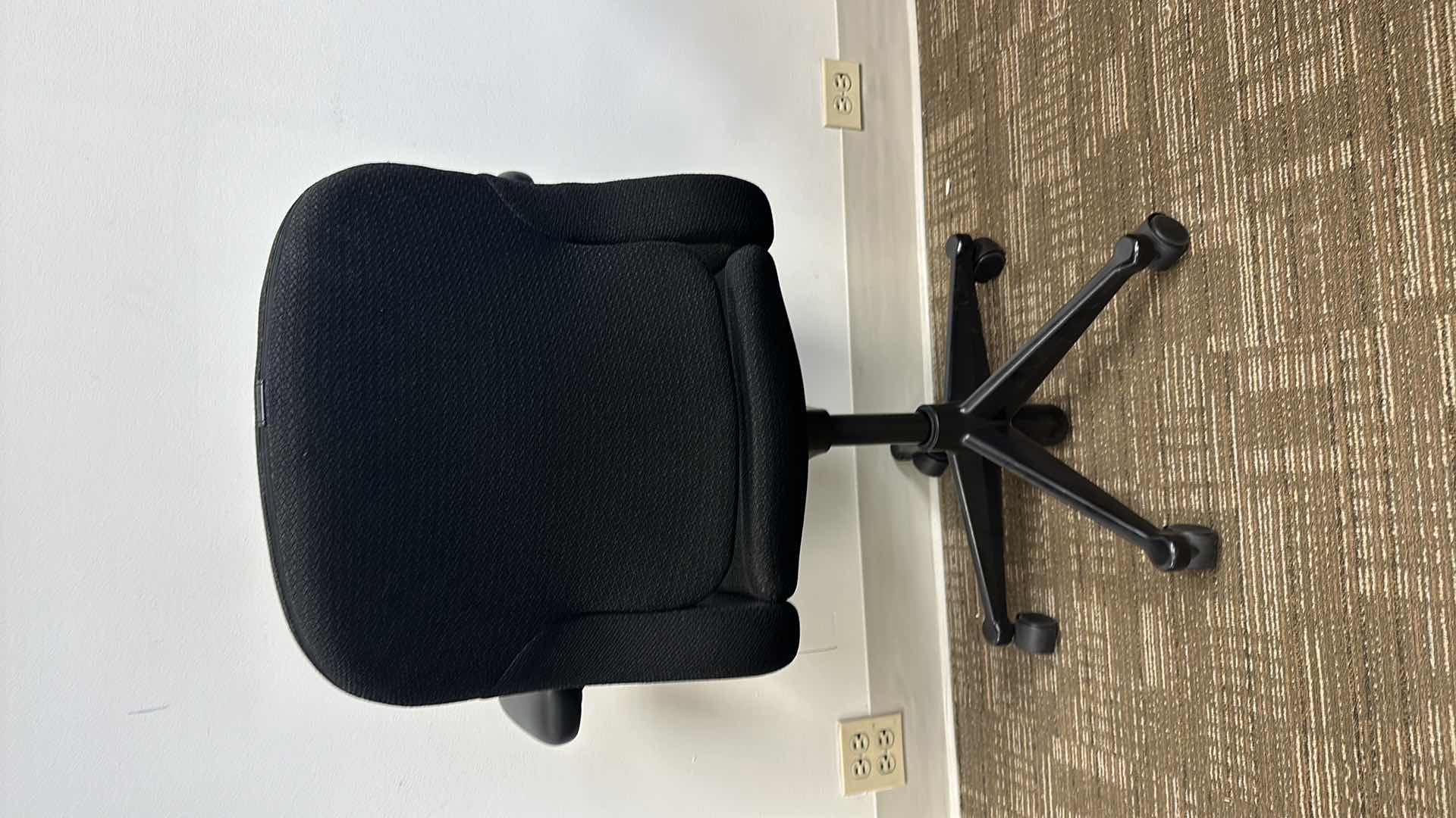 Photo 3 of BLACK FABRIC ADJUSTABLE OFFICE CHAIR PADDED ARMREST SWIVEL BASE