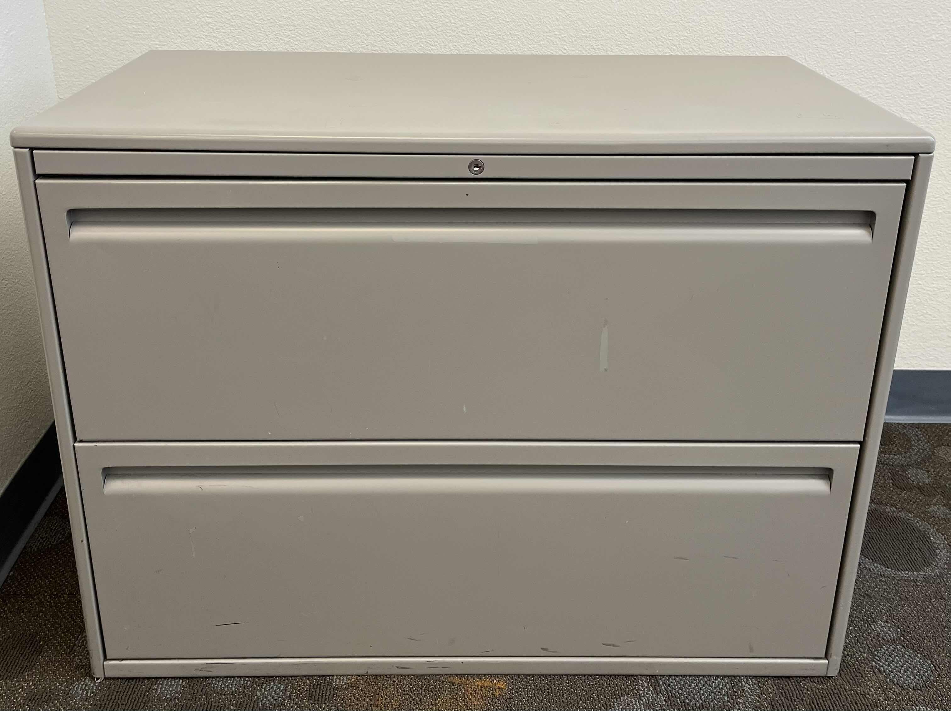 Photo 1 of HAWORTH 2 DRAWER METAL LATERAL FILE CABINET 36” X 18” H27”