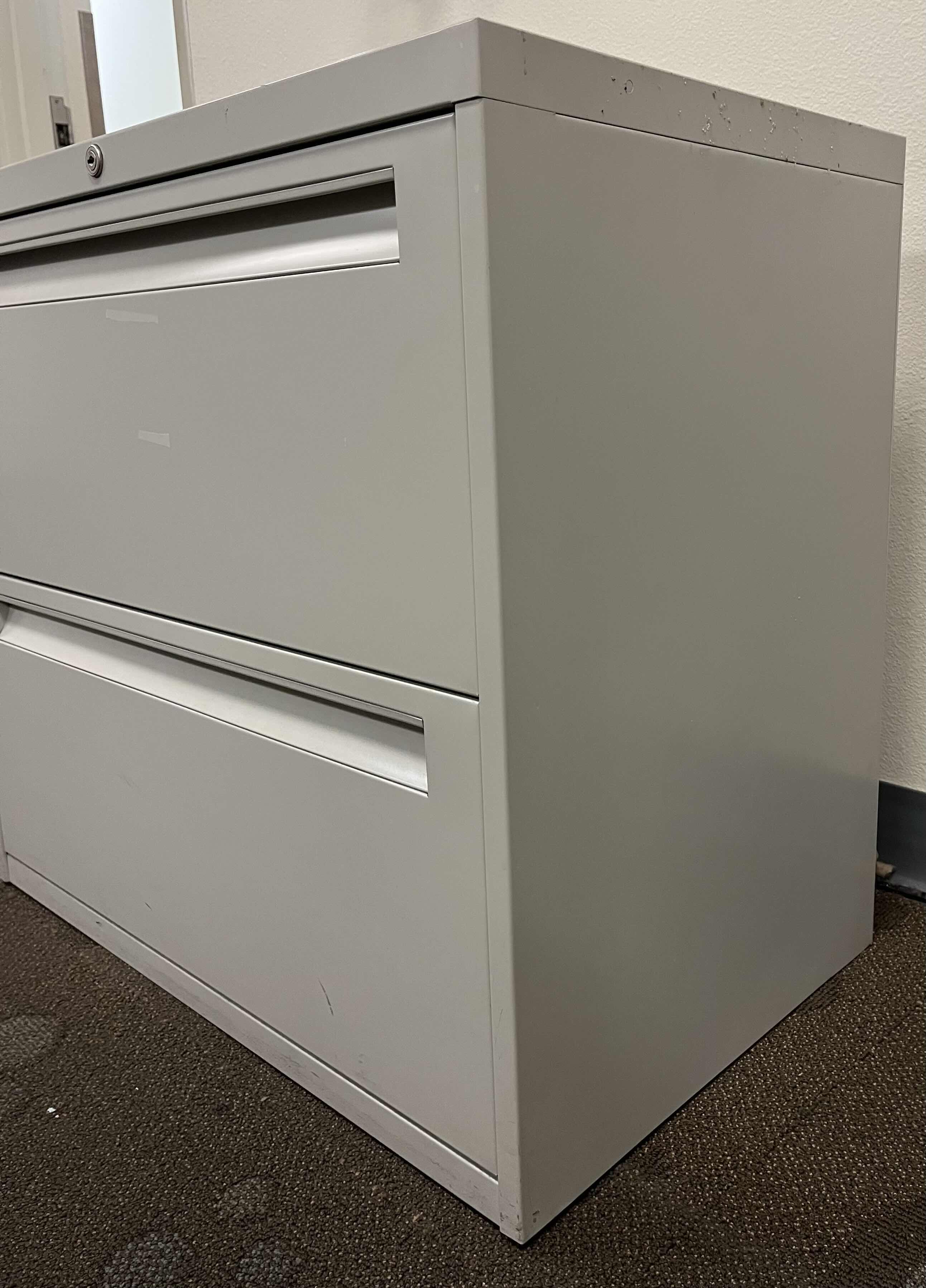 Photo 2 of STEELCASE METAL 2 DRAWER LATERAL FILE CABINET 30” X 18” H27”