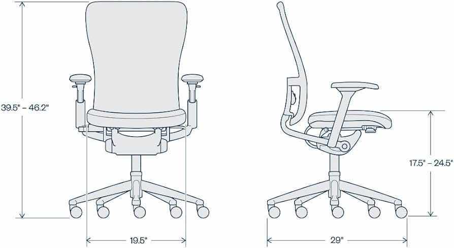 Photo 6 of HAWORTH ZODY COAL MESH DUEL POSTURE SWIVEL OFFICE CHAIR