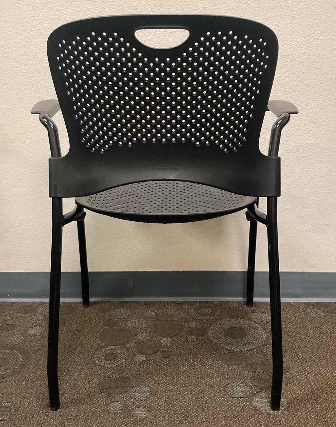 Photo 3 of HERMAN MILLER BLACK CAPER STACKING CHAIR 24” X 24.25” H32”